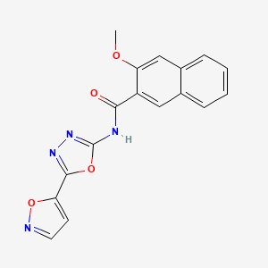 molecular formula C17H12N4O4 B2599549 N-(5-(isoxazol-5-yl)-1,3,4-oxadiazol-2-yl)-3-methoxy-2-naphthamide CAS No. 946281-62-5