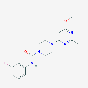 molecular formula C18H22FN5O2 B2599550 4-(6-ethoxy-2-methylpyrimidin-4-yl)-N-(3-fluorophenyl)piperazine-1-carboxamide CAS No. 946231-73-8