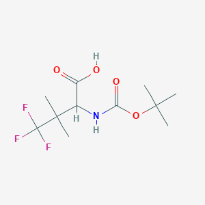 molecular formula C11H18F3NO4 B2599553 2-((Tert-butoxycarbonyl)amino)-4,4,4-trifluoro-3,3-dimethylbutanoic acid CAS No. 2242426-49-7