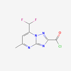 molecular formula C8H5ClF2N4O B2599559 7-(Difluoromethyl)-5-methyl-[1,2,4]triazolo[1,5-a]pyrimidine-2-carbonyl chloride CAS No. 886494-08-2