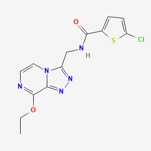 molecular formula C13H12ClN5O2S B2599569 5-氯-N-((8-乙氧基-[1,2,4]三唑并[4,3-a]嘧啶-3-基)甲基)噻吩-2-甲酰胺 CAS No. 2034599-15-8