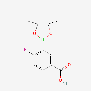 molecular formula C13H16BFO4 B2599571 4-Fluoro-3-(4,4,5,5-tetramethyl-1,3,2-dioxaborolan-2-yl)benzoic acid CAS No. 2235384-35-5
