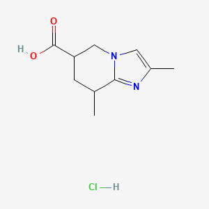 molecular formula C10H15ClN2O2 B2599574 2,8-二甲基-5,6,7,8-四氢咪唑并[1,2-a]吡啶-6-羧酸;盐酸盐 CAS No. 2309459-81-0