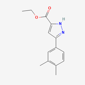 molecular formula C14H16N2O2 B2599583 5-(3,4-二甲苯基)-1H-吡唑-3-羧酸乙酯 CAS No. 1028418-20-3