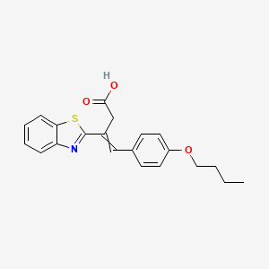 molecular formula C21H21NO3S B2599585 3-(1,3-Benzothiazol-2-yl)-4-(4-butoxyphenyl)but-3-enoic acid CAS No. 721406-25-3