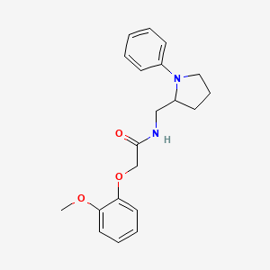 molecular formula C20H24N2O3 B2599591 2-(2-甲氧基苯氧基)-N-((1-苯基吡咯烷-2-基)甲基)乙酰胺 CAS No. 1797319-52-8