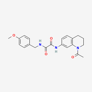 molecular formula C21H23N3O4 B2599593 N'-(1-acetyl-3,4-dihydro-2H-quinolin-7-yl)-N-[(4-methoxyphenyl)methyl]oxamide CAS No. 898424-18-5
