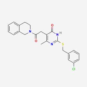 2-((3-chlorobenzyl)thio)-5-(2-(3,4-dihydroisoquinolin-2(1H)-yl)-2-oxoethyl)-6-methylpyrimidin-4(3H)-one