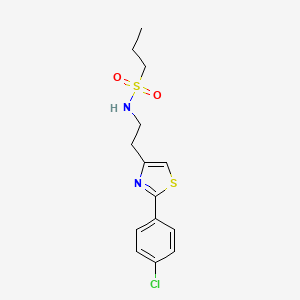 molecular formula C14H17ClN2O2S2 B2599605 N-[2-[2-(4-chlorophenyl)-1,3-thiazol-4-yl]ethyl]propane-1-sulfonamide CAS No. 946375-72-0