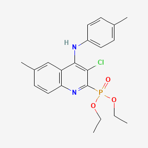 molecular formula C21H24ClN2O3P B2599609 3-chloro-2-diethoxyphosphoryl-6-methyl-N-(4-methylphenyl)quinolin-4-amine CAS No. 107292-76-2