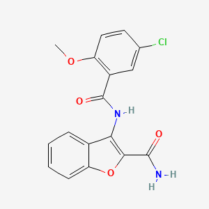 molecular formula C17H13ClN2O4 B2599610 3-(5-Chloro-2-methoxybenzamido)benzofuran-2-carboxamide CAS No. 898373-32-5