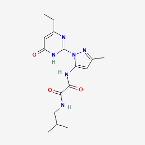 molecular formula C16H22N6O3 B2599611 N1-(1-(4-ethyl-6-oxo-1,6-dihydropyrimidin-2-yl)-3-methyl-1H-pyrazol-5-yl)-N2-isobutyloxalamide CAS No. 1014004-74-0