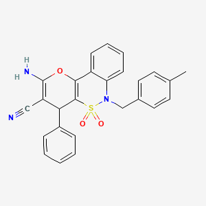 2-Amino-6-(4-methylbenzyl)-4-phenyl-4,6-dihydropyrano[3,2-c][2,1]benzothiazine-3-carbonitrile 5,5-dioxide