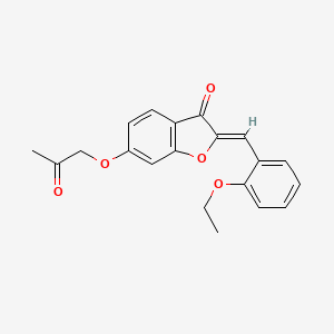 molecular formula C20H18O5 B2599623 (2Z)-2-(2-ethoxybenzylidene)-6-(2-oxopropoxy)-1-benzofuran-3(2H)-one CAS No. 879807-32-6