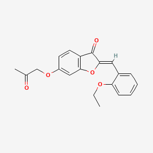 molecular formula C20H18O5 B2599623 (2Z)-2-(2-乙氧基亚苄基)-6-(2-氧代丙氧基)-1-苯并呋喃-3(2H)-酮 CAS No. 879807-32-6