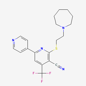 2-[2-(Azepan-1-yl)ethylsulfanyl]-6-pyridin-4-yl-4-(trifluoromethyl)pyridine-3-carbonitrile
