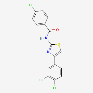 4-chloro-N-[4-(3,4-dichlorophenyl)-1,3-thiazol-2-yl]benzamide