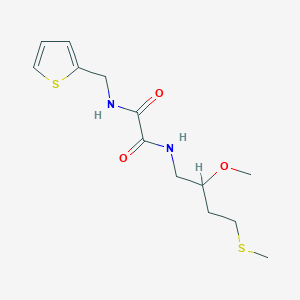 molecular formula C13H20N2O3S2 B2599634 N-[2-methoxy-4-(methylsulfanyl)butyl]-N'-[(thiophen-2-yl)methyl]ethanediamide CAS No. 2320544-32-7