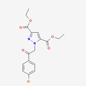 molecular formula C17H17BrN2O5 B2599635 1-[2-(4-溴苯基)-2-氧代乙基]-1H-吡唑-3,5-二羧酸二乙酯 CAS No. 1986368-02-8