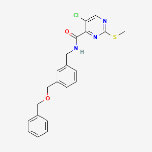 N-({3-[(benzyloxy)methyl]phenyl}methyl)-5-chloro-2-(methylsulfanyl)pyrimidine-4-carboxamide