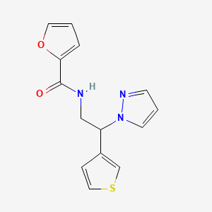 molecular formula C14H13N3O2S B2599646 N-(2-(1H-pyrazol-1-yl)-2-(thiophen-3-yl)ethyl)furan-2-carboxamide CAS No. 2034348-02-0