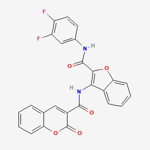 N-(2-((3,4-difluorophenyl)carbamoyl)benzofuran-3-yl)-2-oxo-2H-chromene-3-carboxamide