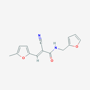 molecular formula C14H12N2O3 B2599650 (E)-2-cyano-N-(furan-2-ylmethyl)-3-(5-methylfuran-2-yl)prop-2-enamide CAS No. 306311-90-0