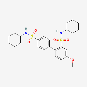molecular formula C25H34N2O5S2 B2599657 N2,N4'-dicyclohexyl-4-methoxy-[1,1'-biphenyl]-2,4'-disulfonamide CAS No. 2305538-69-4
