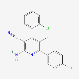 2-Amino-4-(2-chlorophenyl)-6-(4-chlorophenyl)-5-methylnicotinonitrile