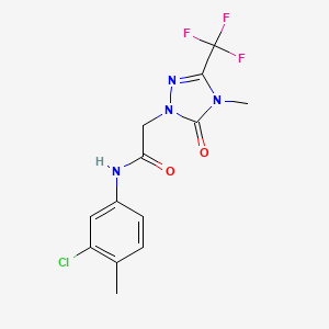 molecular formula C13H12ClF3N4O2 B2599666 N-(3-chloro-4-methylphenyl)-2-(4-methyl-5-oxo-3-(trifluoromethyl)-4,5-dihydro-1H-1,2,4-triazol-1-yl)acetamide CAS No. 1421459-60-0