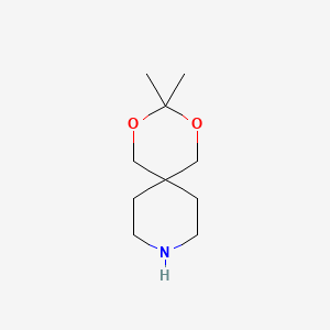 molecular formula C10H19NO2 B2599670 3,3-Dimethyl-2,4-dioxa-9-azaspiro[5.5]undecane CAS No. 1503594-82-8