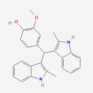 molecular formula C26H24N2O2 B2599671 4-[双（2-甲基-1H-吲哚-3-基）甲基]-2-甲氧基苯酚 CAS No. 342594-80-3