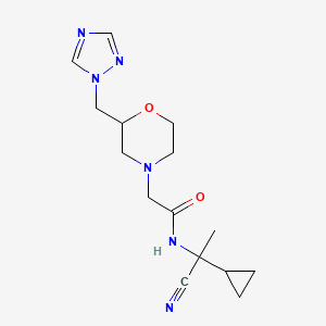 molecular formula C15H22N6O2 B2599675 N-(1-cyano-1-cyclopropylethyl)-2-{2-[(1H-1,2,4-triazol-1-yl)methyl]morpholin-4-yl}acetamide CAS No. 1333539-33-5