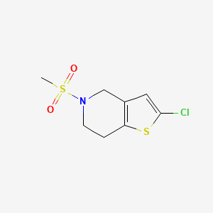 molecular formula C8H10ClNO2S2 B2599677 2-Chloro-5-(methylsulfonyl)-4,5,6,7-tetrahydrothieno[3,2-c]pyridine CAS No. 2034553-91-6
