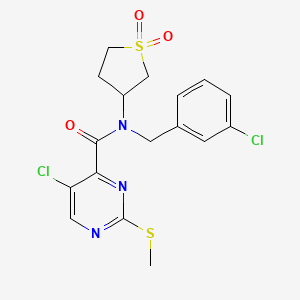 molecular formula C17H17Cl2N3O3S2 B2599678 5-chloro-N-(3-chlorobenzyl)-N-(1,1-dioxidotetrahydrothiophen-3-yl)-2-(methylsulfanyl)pyrimidine-4-carboxamide CAS No. 880786-93-6