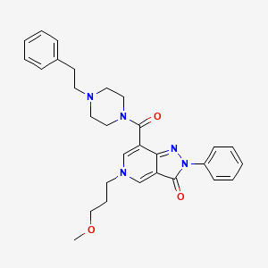 molecular formula C29H33N5O3 B2599682 5-(3-methoxypropyl)-7-(4-phenethylpiperazine-1-carbonyl)-2-phenyl-2H-pyrazolo[4,3-c]pyridin-3(5H)-one CAS No. 1040650-73-4