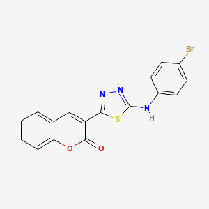 molecular formula C17H10BrN3O2S B2599684 3-[5-(4-溴苯胺基)-1,3,4-噻二唑-2-基]色酮-2-酮 CAS No. 329690-24-6