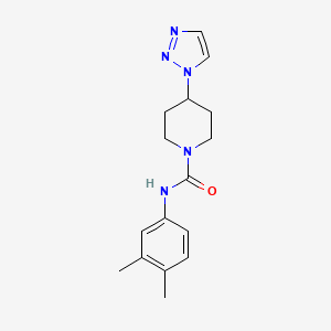 molecular formula C16H21N5O B2599685 N-(3,4-dimethylphenyl)-4-(1H-1,2,3-triazol-1-yl)piperidine-1-carboxamide CAS No. 1798638-04-6