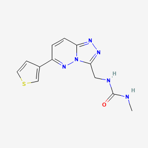 molecular formula C12H12N6OS B2599695 1-Methyl-3-((6-(thiophen-3-yl)-[1,2,4]triazolo[4,3-b]pyridazin-3-yl)methyl)urea CAS No. 1903435-58-4