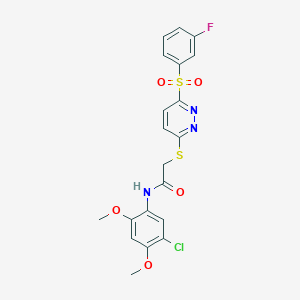 molecular formula C20H17ClFN3O5S2 B2599697 N-[5-(5-oxo-1-phenylpyrrolidin-3-yl)-1,3,4-oxadiazol-2-yl]butanamide CAS No. 1185074-93-4