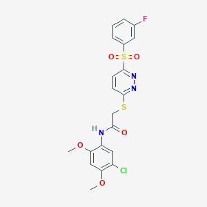 molecular formula C20H17ClFN3O5S2 B2599697 N-[5-(5-氧代-1-苯基吡咯烷-3-基)-1,3,4-恶二唑-2-基]丁酰胺 CAS No. 1185074-93-4