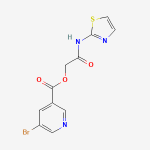 molecular formula C11H8BrN3O3S B2599699 5-溴吡啶-3-羧酸2-氧代-2-(1,3-噻唑-2-氨基)乙酯 CAS No. 1291832-05-7