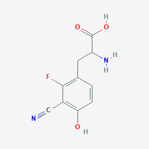 molecular formula C10H9FN2O3 B2599705 2-Amino-3-(3-cyano-2-fluoro-4-hydroxyphenyl)propanoic acid CAS No. 2228095-10-9