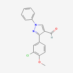 molecular formula C17H13ClN2O2 B2599708 3-(3-chloro-4-methoxyphenyl)-1-phenyl-1H-pyrazole-4-carbaldehyde CAS No. 926190-45-6