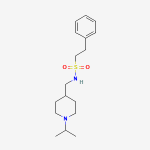 molecular formula C17H28N2O2S B2599712 N-((1-isopropylpiperidin-4-yl)methyl)-2-phenylethanesulfonamide CAS No. 946233-90-5