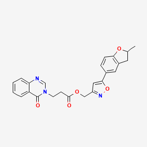 molecular formula C24H21N3O5 B2599713 (5-(2-甲基-2,3-二氢苯并呋喃-5-基)异恶唑-3-基)甲基3-(4-氧代喹唑啉-3(4H)-基)丙酸酯 CAS No. 1203063-62-0