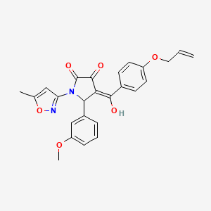 molecular formula C25H22N2O6 B2599722 4-(4-(allyloxy)benzoyl)-3-hydroxy-5-(3-methoxyphenyl)-1-(5-methylisoxazol-3-yl)-1H-pyrrol-2(5H)-one CAS No. 618876-91-8