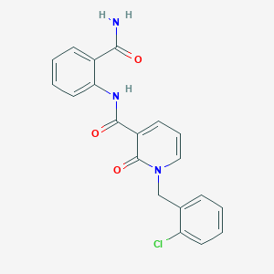 N-(2-carbamoylphenyl)-1-(2-chlorobenzyl)-2-oxo-1,2-dihydropyridine-3-carboxamide