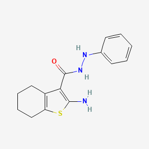 molecular formula C15H17N3OS B2599740 2-氨基-N'-苯基-4,5,6,7-四氢-1-苯并噻吩-3-碳酰肼 CAS No. 861444-02-2