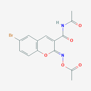 [(Z)-[3-(Acetylcarbamoyl)-6-bromochromen-2-ylidene]amino] acetate